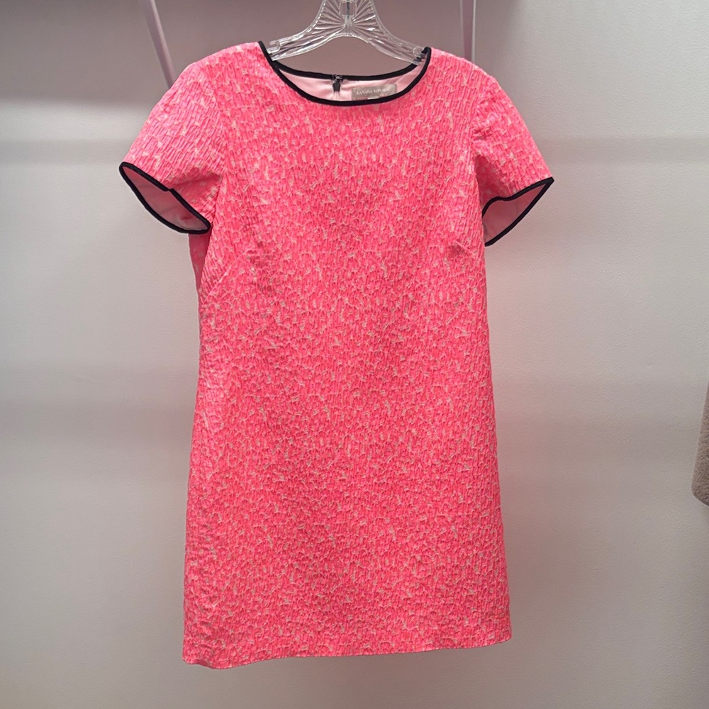 Banana Republic Pink Textured Dress with Black Trim